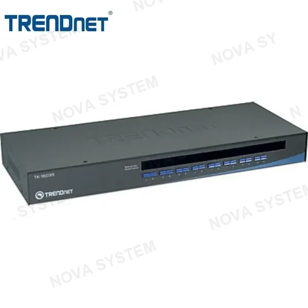 TRENDNET TRENDNET TK-1603R Switch KVM VGA-USB 16 puertos de montaje en rack USB/PS/2
