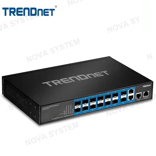 TRENDNET TRENDNET Tl2-FG142 - Swicth SFP Gigabit de capa 2 administrado de 14 puertos con 2 puertos RJ-45 compartidos