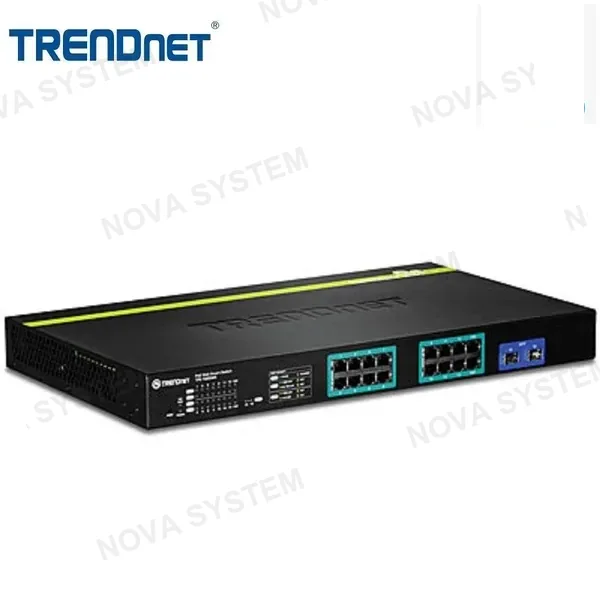 TRENDNET TRENDNET TPE-1620WS Switch Gigabit POE de 20 puertos con 4 SFP compartidas 185 W