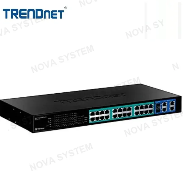 TRENDNET TRENDNET TPE-224WS - Switch Web Smart PoE de 24 puertos a 10/100 Mbps 4 puertos Gigabit y 2 SFP (170 W)