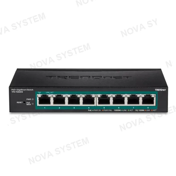 TRENDNET TRENDNET TPE-TG82ES - Conmutador EdgeSmart PoE de 8 puertos Gigabit 61 W