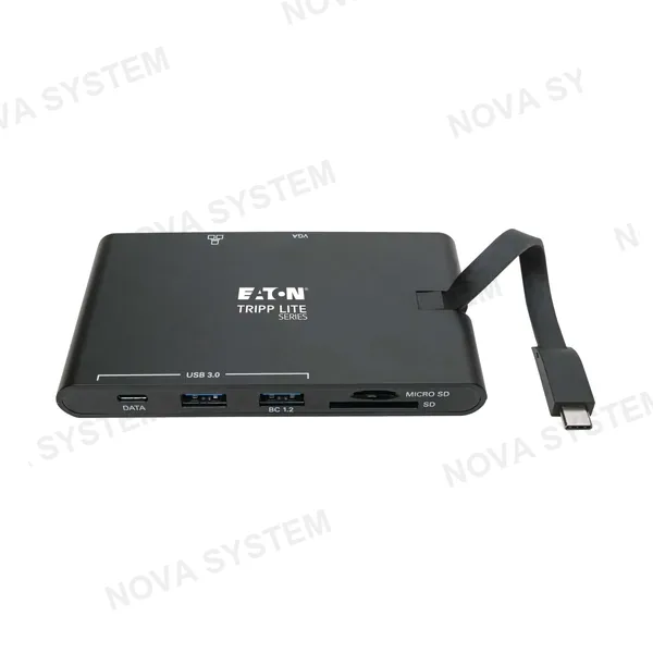 TRIPP LITE TRIPP LITE U442-DOCK3-B Estación de carga USB-C 4K HDMI VGA USB 3.x (5Gbps) Hub USB-A RJ-45 Negro