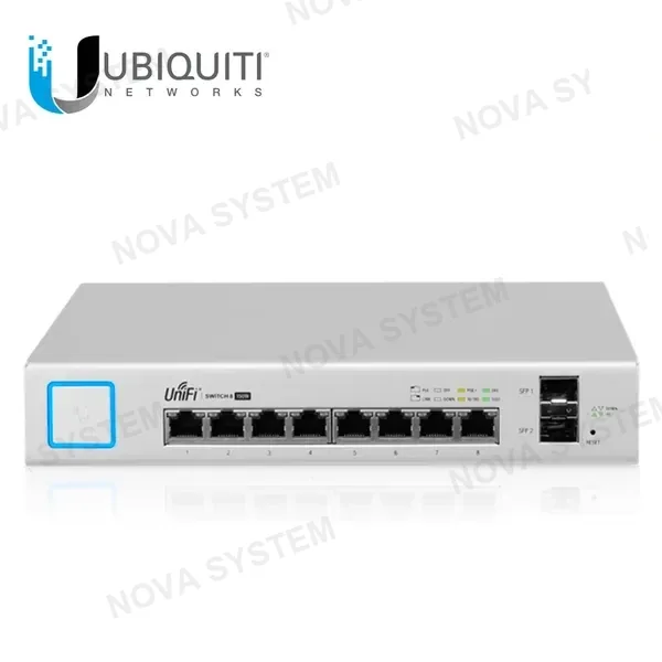 UBIQUITI UBIQUITI US-8, Switch unifi administrable capa 2 de 8 puertos gigabit (7 ethernet y 1 poe pasivo 48v)