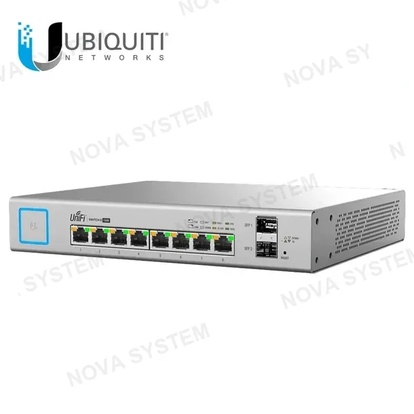 UBIQUITI UBIQUITI US-8-150W, Switch UNIFI Administrable 8 Puertos gigabit poe+ 802.3at/af y poe pasivo 24v.