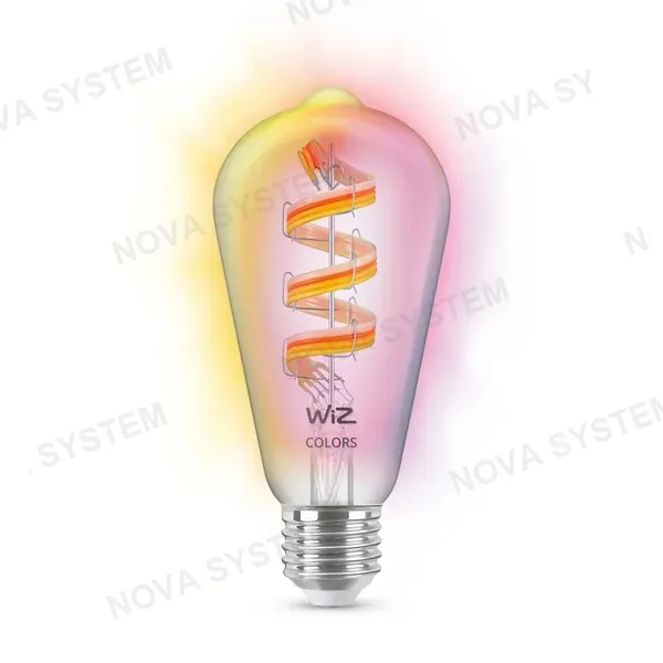 WIZ WIZ Foco Pera de Filamento Inteligente ST64 E27 Luz Blanca y Multicolor 470Lúmenes
