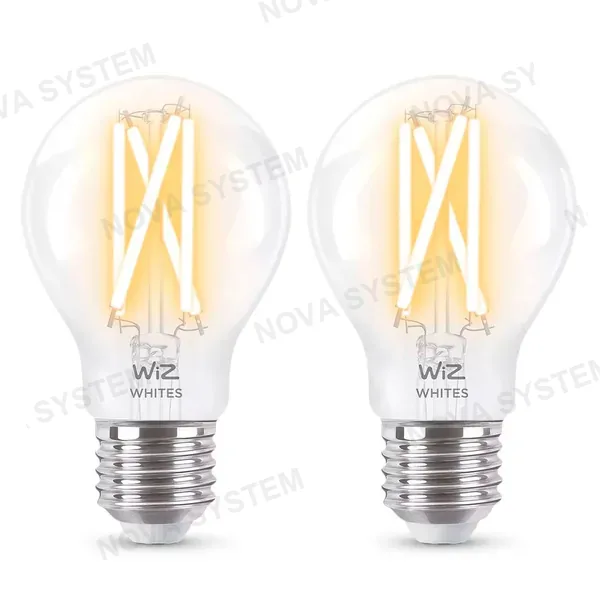 WIZ WIZ PACK-2 Foco de Filamento Inteligente A60 E27 Luz Blanca Cálida y Fría 7W 806Lúmenes