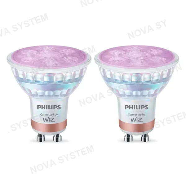 WIZ WIZ PACK-2 Foco Dicroica Inteligente GU10 50W RGB 400Lúmenes