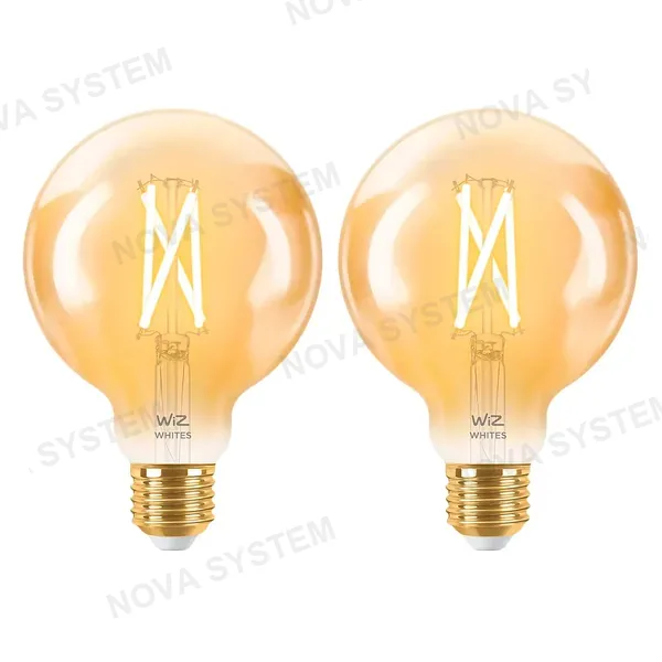 WIZ WIZ PACK-2 Foco Globo Filamento Inteligente Ambar G95 E27 6.9W 640Lúmenes