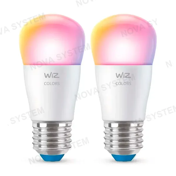 WIZ WIZ PACK-2 Foco Inteligente P45 E27 40W Multicolor 450Lúmenes 25000horas