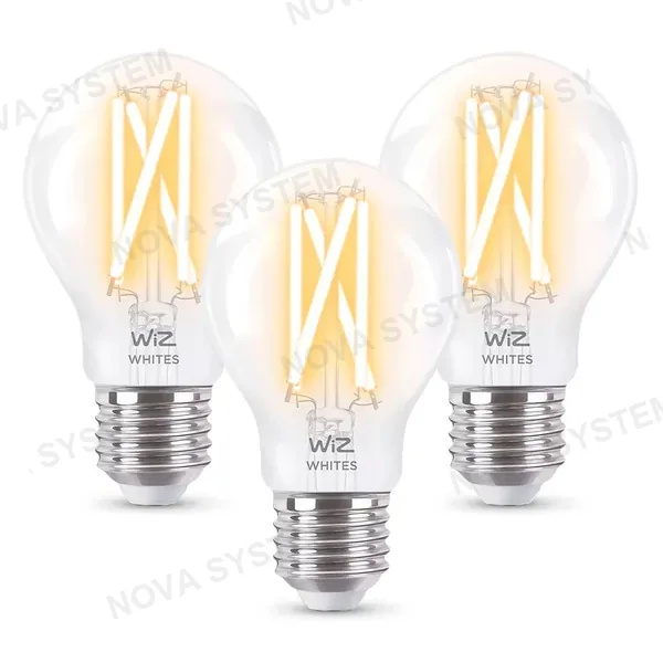 WIZ WIZ PACK-3 Foco de Filamento Inteligente A60 E27 Luz Blanca Cálida y Fría 7W 806Lúmenes