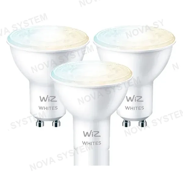 WIZ WIZ PACK-3 Foco Dicroica Inteligente Blanco GU10 4.9W 400Lúmenes Alexa Siri