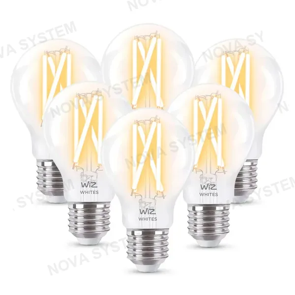 WIZ WIZ PACK-6 Foco de Filamento Inteligente A60 E27 Luz Blanca Cálida y Fría 7W 806Lúmenes