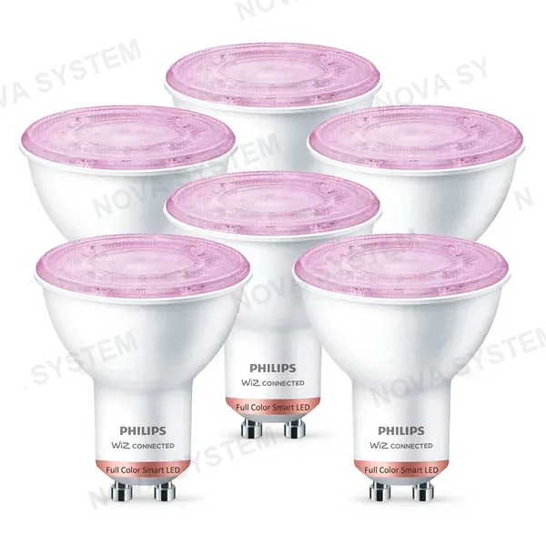 WIZ WIZ PACK-6 Foco Dicroica Inteligente 50W GU10 RGB 345 Lúmenes 25000horas