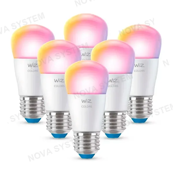 WIZ WIZ PACK-6 Foco Inteligente P45 E27 40W Multicolor 450Lúmenes 25000horas