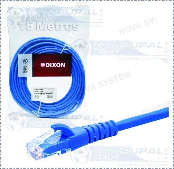 DIXON PATCH CORD DIXON CAT6 15MTS AZUL