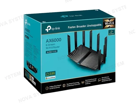 TP-LINK ROUTER TP-LINK AX80 AX6000 5PTS GIGABIT + USB 3.0 ...