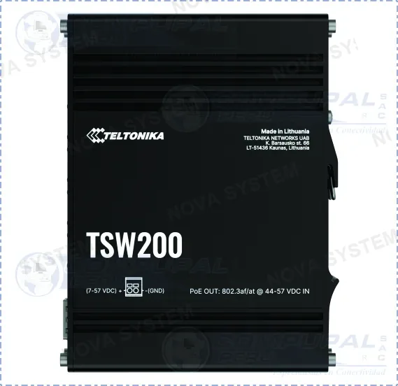 SWITCH INDUSTRIAL TELTONIKA TSW200 8PTS POE + 2 SF...