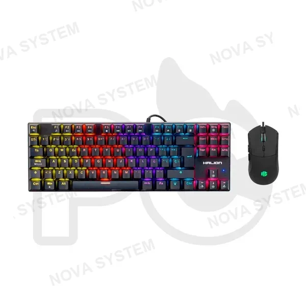 HALION KIT TECLADO Y MOUSE MECANICO HALION MECANO K203C 88 TECLAS RAINBOW MOUSE RGB 7200DPI