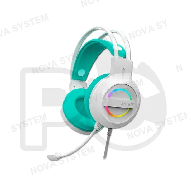 ANTRYX AUDIFONO CON MICROFONO ANTRYX IRIS-W TURQUOISE 7.1 VIRTUAL USB
