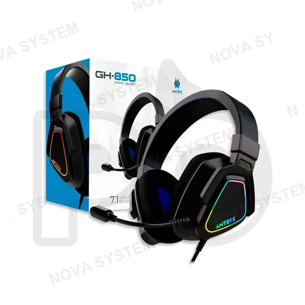 ANTRYX AUDIFONO ANTRYX GH-850 BLACK 7.1 VIRTUAL VIBRADOR RGB USB