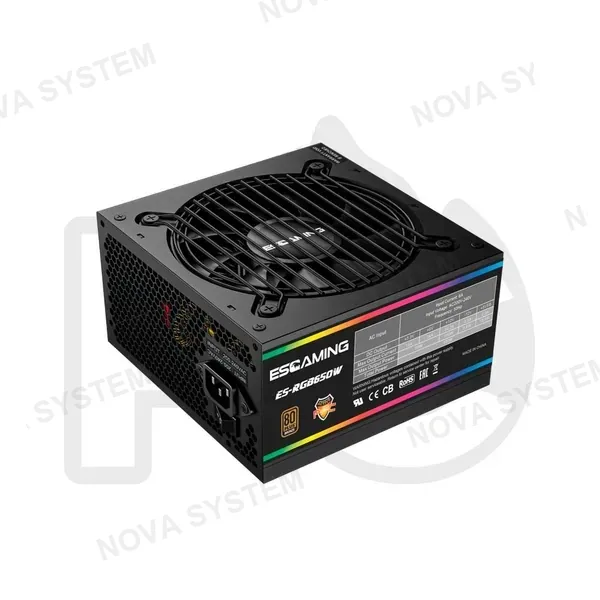 FUENTE DE PODER ESGAMING ES-RGB650W APFC 80 PLUS BRONCE