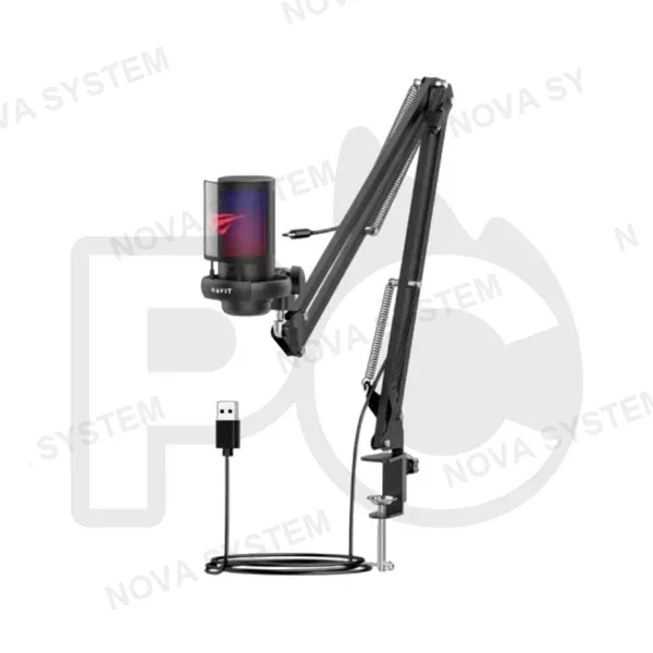 MICROFONO GAMER HAVIT GK50 PRO RGB CON BRAZO