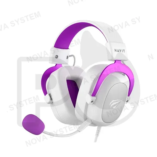 AUDIFONO GAMER HAVIT H2002D METAL BLANCO/MORADO