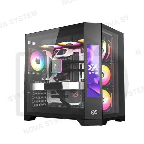 CASE GAMER XYZ NEUTRON BLACK VIDRIO TEMPLADO CON PANTALLA
