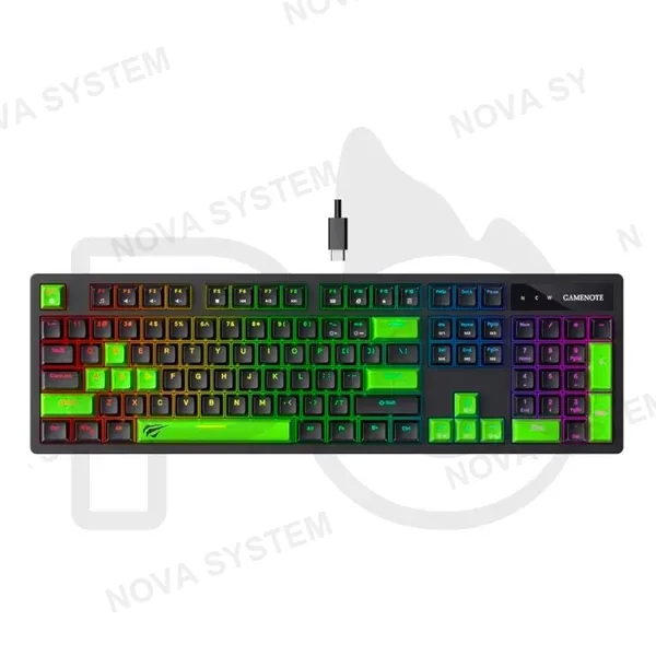 TECLADO MECANICO HAVIT KB893L-SP RGB NEGRO/VERDE SWITCH AZUL