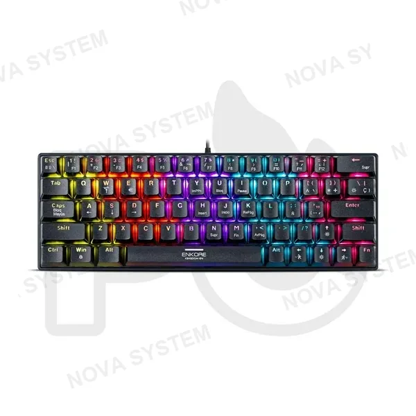 TECLADO MECANICO ENKORE KINGDOM 64 ENK1008 RAINBOW SWITCH RED