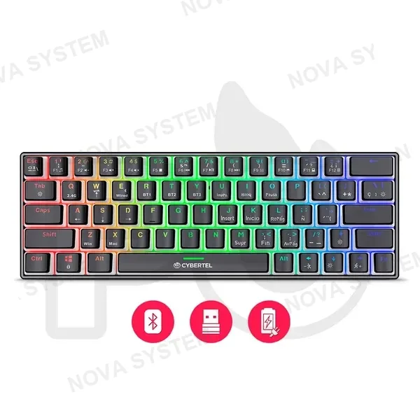 TECLADO MECANICO COMMANDER 3 (USB-CABLE-BT) 80% SWITCH ROJO