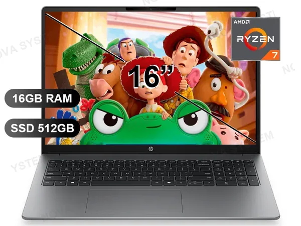 HP LAPTOP HP 200 G2A RYZEN7 -250/ 16GB/ SSD512GB/ 16/ D61MFLT
