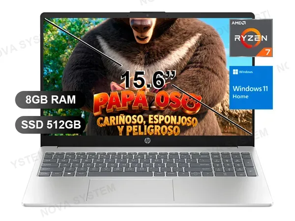 HP LAPTOP HP 15-FC0287LA RYZEN7- 7730U/ 8GB/ SSD512GB/ 15.6/ W11H/ C92PXLA