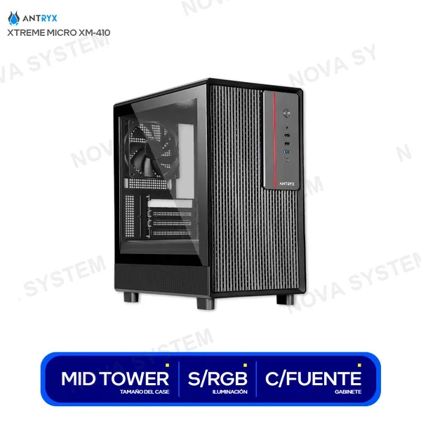 ANTRYX CASE ANTRYX XTREME MICRO XM-410 C/F B500W VIDRIO TEMPLADO (AC-XM410-500CP)