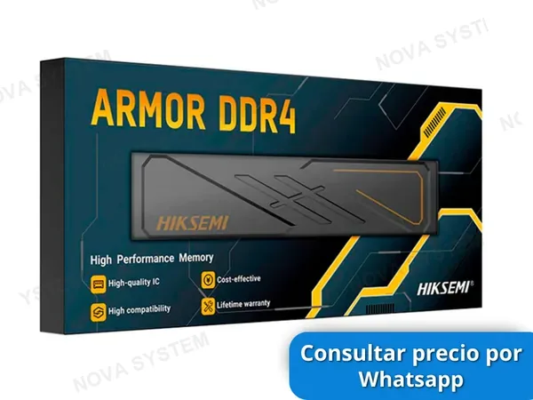 HIKSEMI MEMORIA RAM HIKSEMI 16GB ARMOR DDR4 3200MHZ BLACK HSC46U32D2_16G