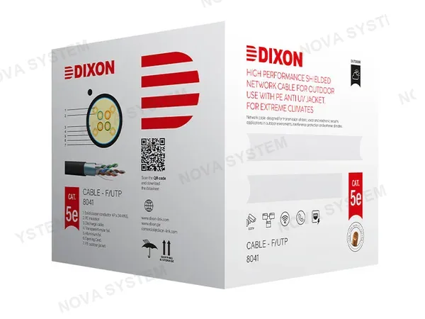 DIXON CABLE UTP DIXON 8041 CAT.5E 4PX24AWG EXTERIORES UV 305M BK