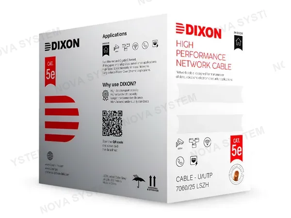 DIXON CABLE UTP DIXON CAT.5E 7060 LSZH 4P X 24AWG 100-350MHZ
