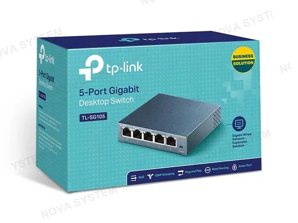 TP-LINK SWITCH TP-LINK TL-SG105 GIGABIT 5PTOS 10/ 100/ 1000MBPS METALICO