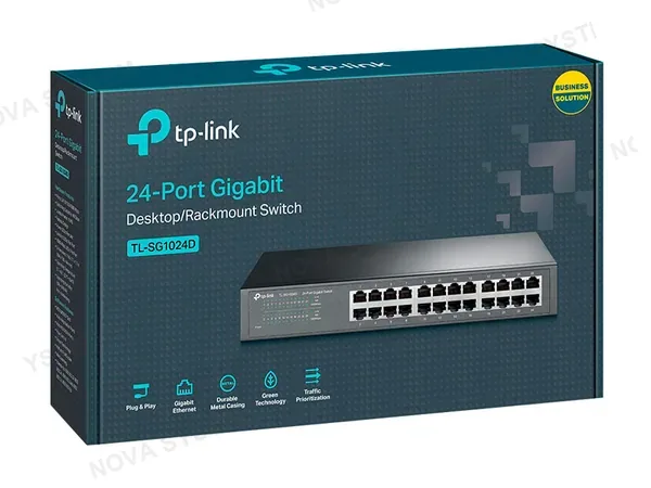 TP-LINK SWITCH TP-LINK GIGABIT DE 24 PTOS TL-SG1024D DESTOP METÁLICO