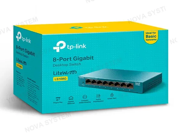TP-LINK SWITCH TP-LINK 8PORT 10/ 100/ 1000 Mbps LS108G ACERO