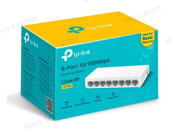 TP-LINK SWITCH TP-LINK 8PORTS LS1008 8 -PORT 10/100MBPS/LITEWAVE