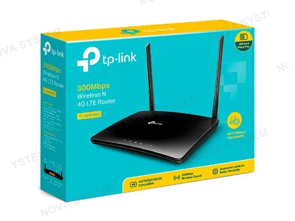 TP-LINK ROUTER TP-LINK TL-MR6400-APAC 4G LTE DSL 300MBPS WIRELESS