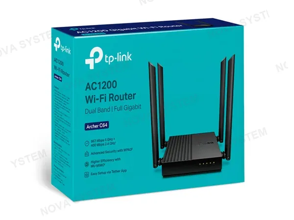 TP-LINK ROUTER TP-LINK ARCHER C64 1200AC MU-MIMO WIFI