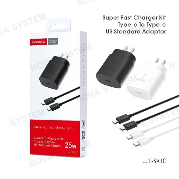 TRANYOO T-SA1C Cargador QC4.0/25W + 1.0m Cable Type-C Tranyoo