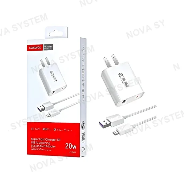 TRANYOO T-SE8 Cargador QC3.0/3.6A/20W + Cable Tranyoo