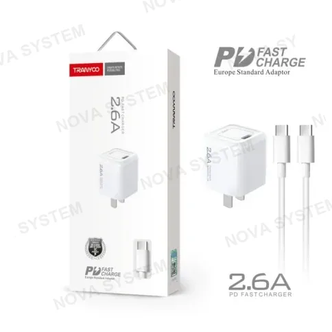 TRANYOO US1 Cable conector C-I C-C + Cargador 5V/2.6A Tranyoo