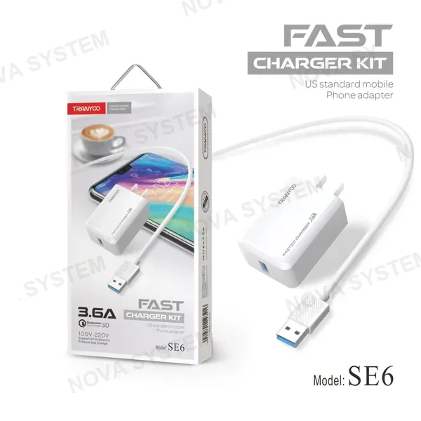 TRANYOO SE6 TYPC Cargador QC3.0 + Cable Tranyoo
