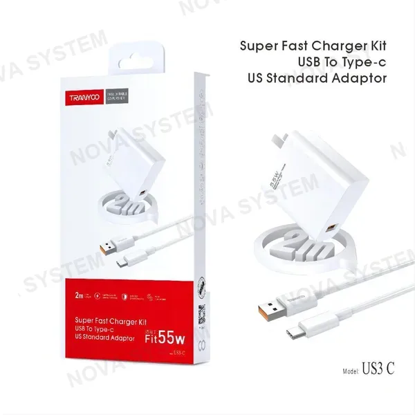 TRANYOO US3 Cargador QC4.0/55W + 2.0m Cable Tranyoo