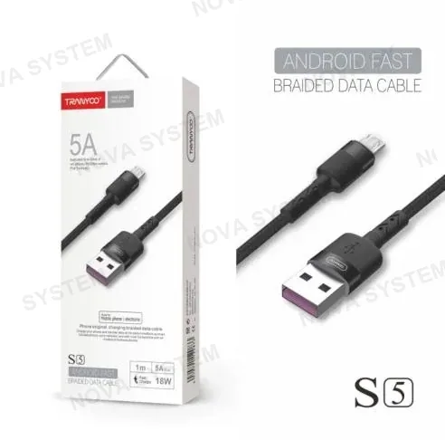 TRANYOO T-S5 Cable Trenzado de Carga Rápido 5A 1m Tranyoo
