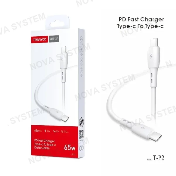 TRANYOO T-P2 Cable de Carga Tipo-C a Tipo-C Tranyoo